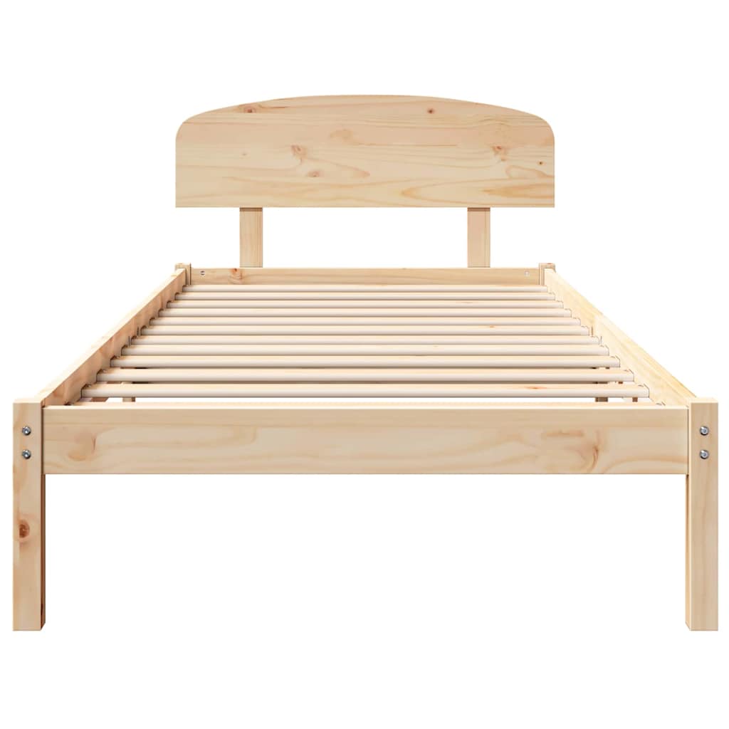 Krevetna konstrukcija Prirodna 90 x 200 cm Čvrsto borovo drvo