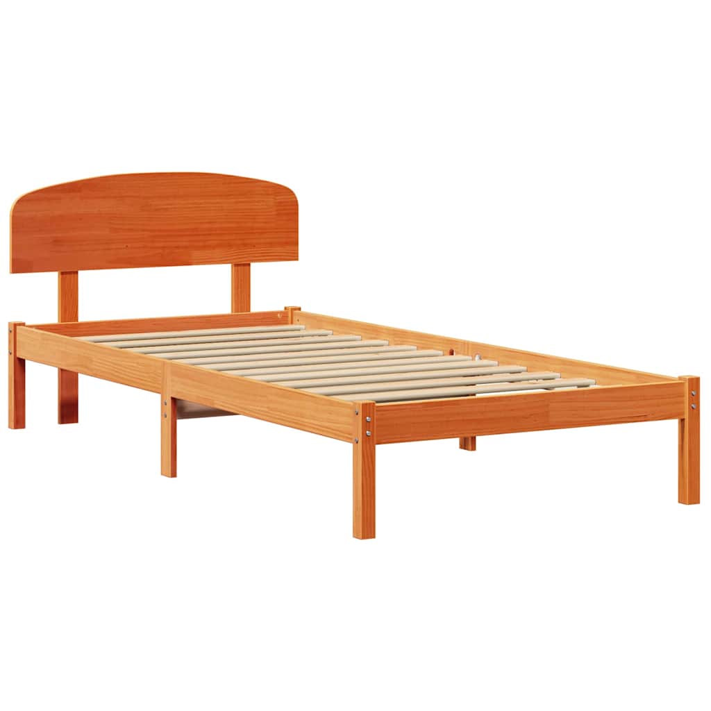 Krevetna konstrukcija s uzglavljem Vosak smeđa 80 x 200 cm