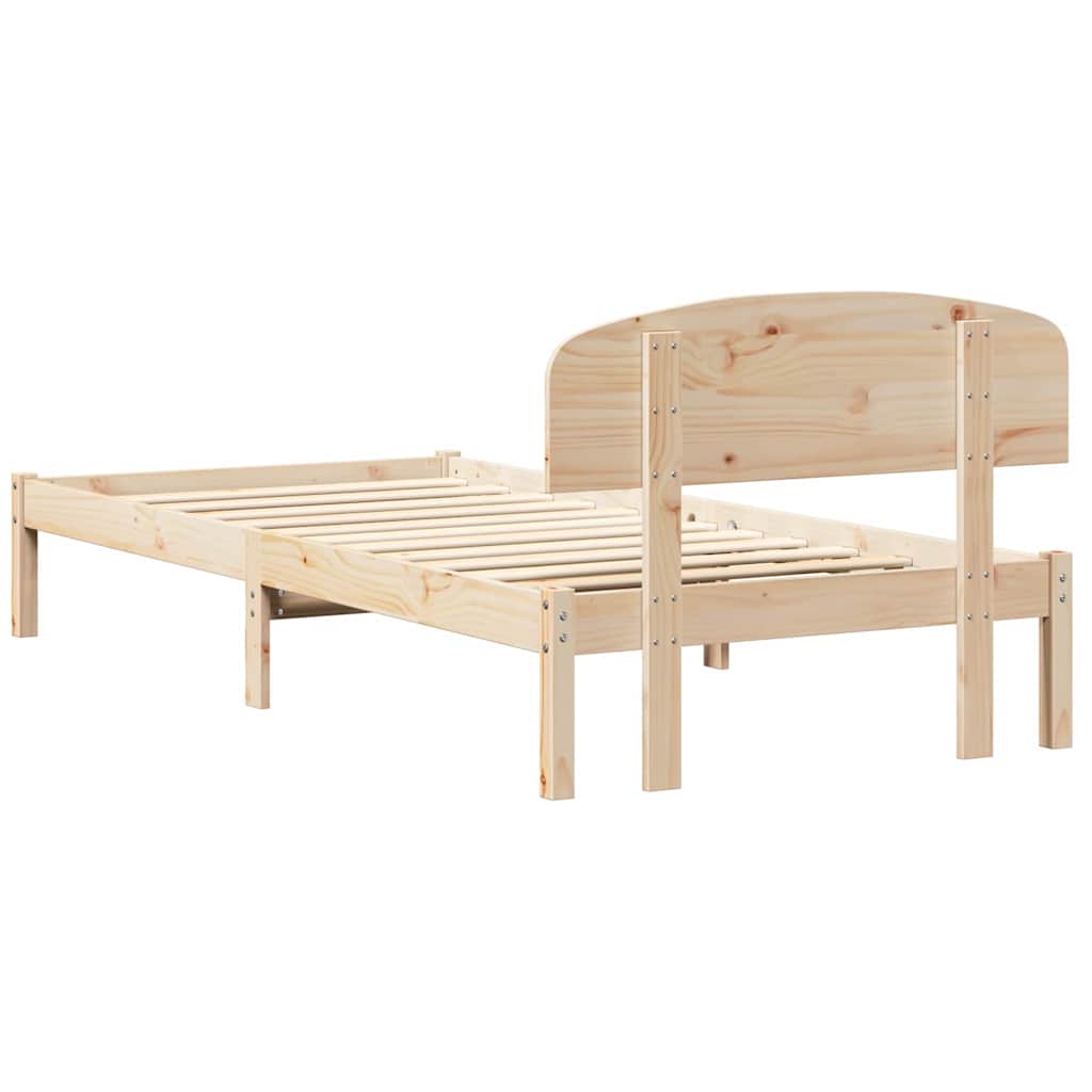 Krevetna konstrukcija Prirodna 75 x 190 cm Čvrsto borovo drvo