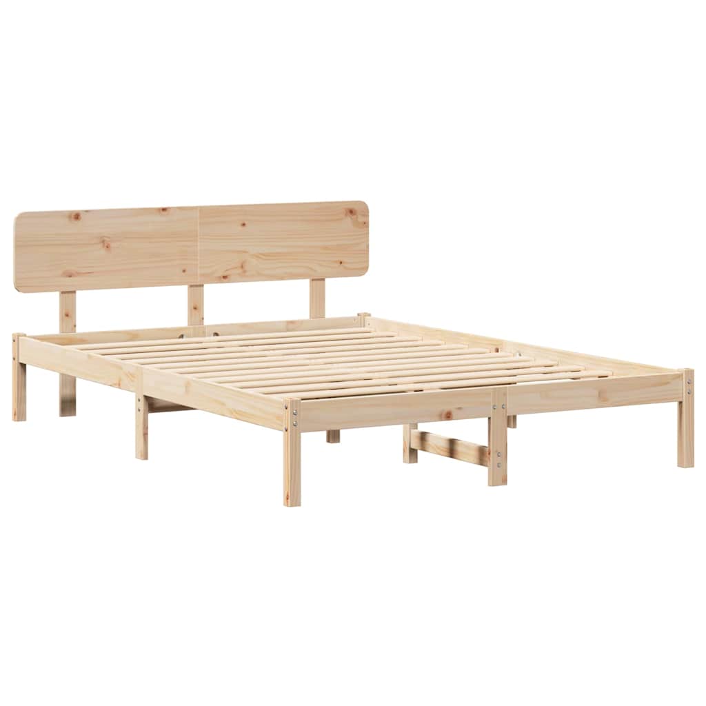 Krevetna konstrukcija Prirodna 200 x 200 cm Čvrsto borovo drvo