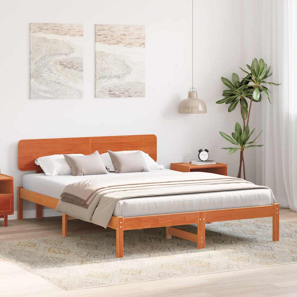 Krevetna konstrukcija s uzglavljem Vosak smeđa 200 x 200 cm