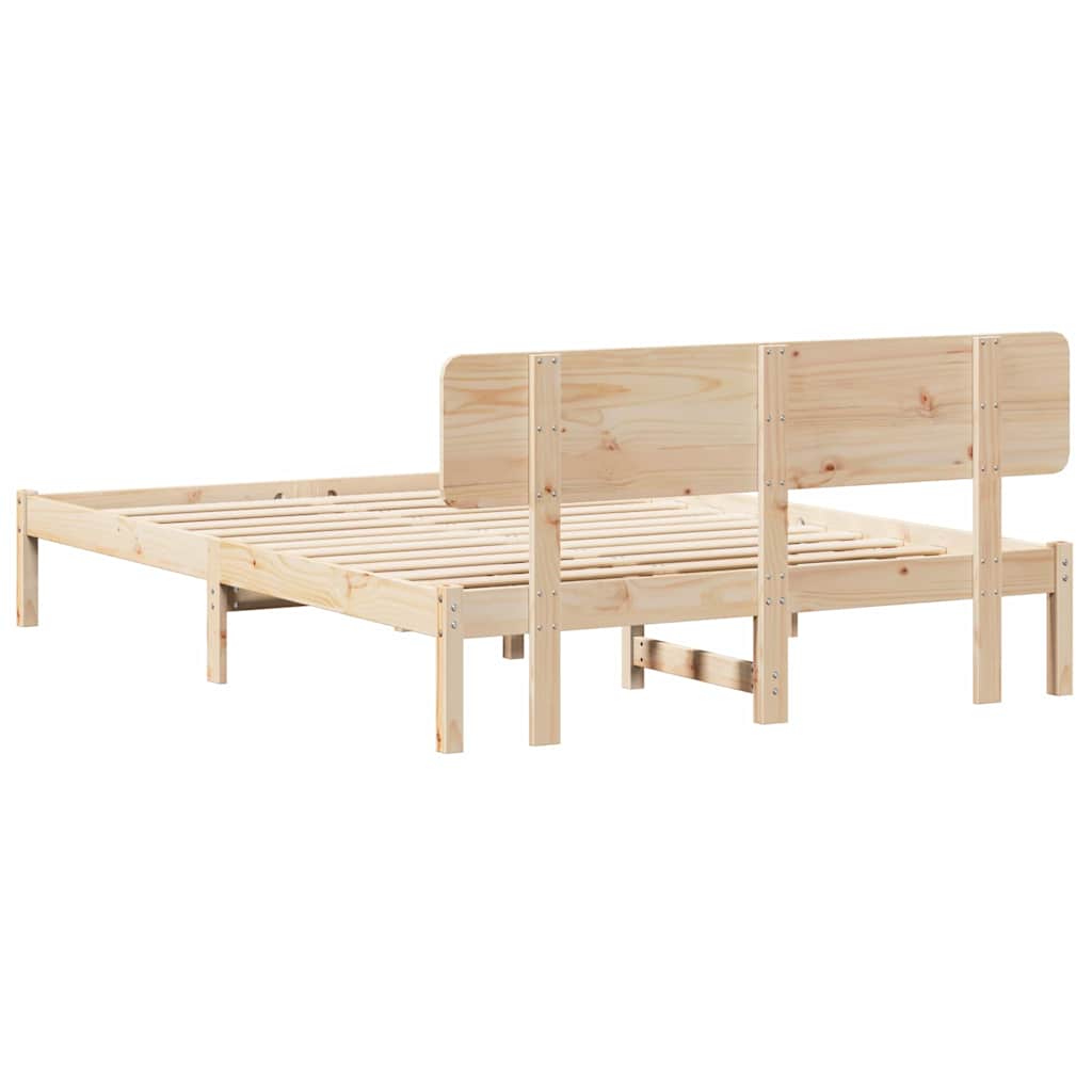 Krevetna konstrukcija Prirodna 150 x 200 cm Čvrsto borovo drvo