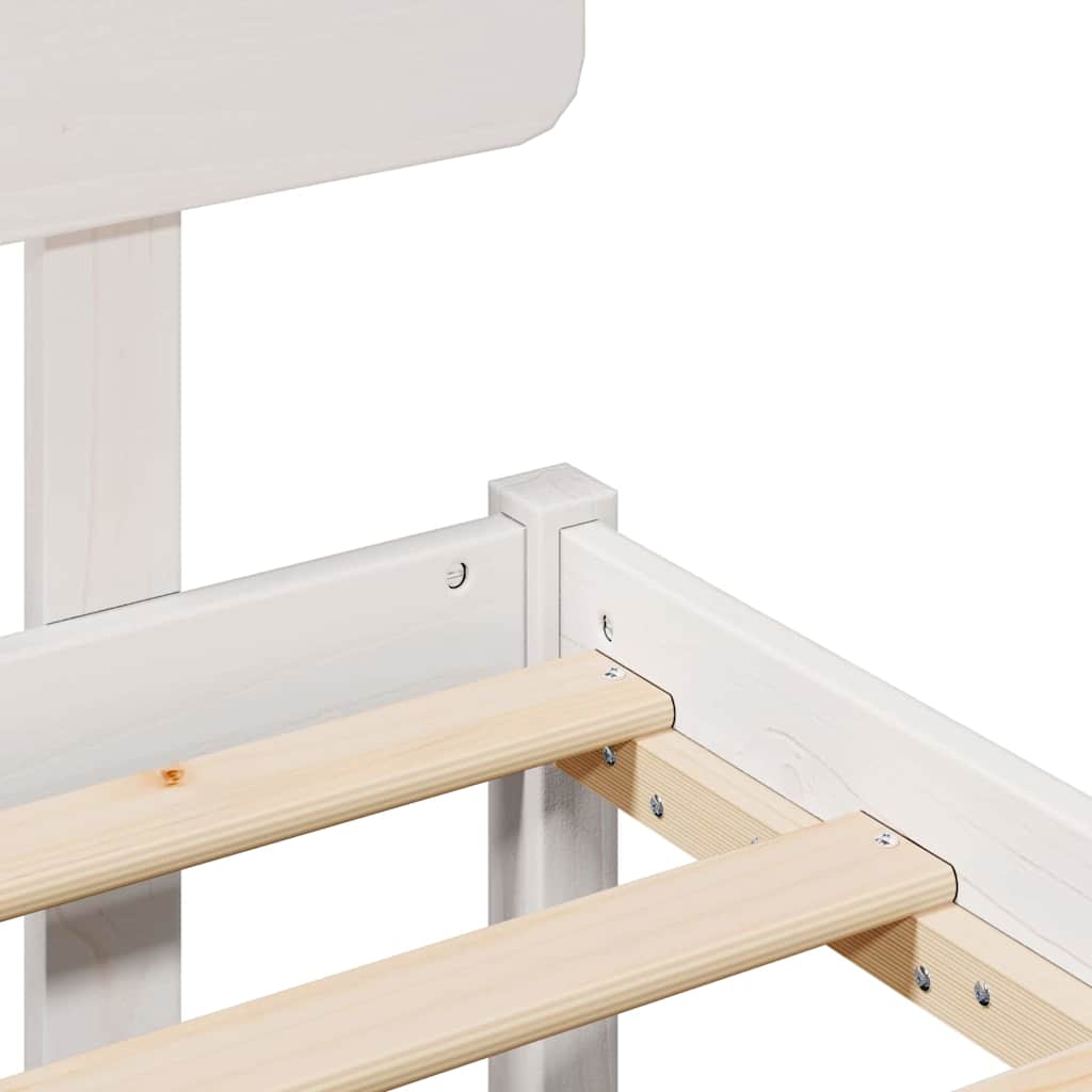 Krevetna konstrukcija Bijelo 140 x 190 cm Čvrsto borovo drvo