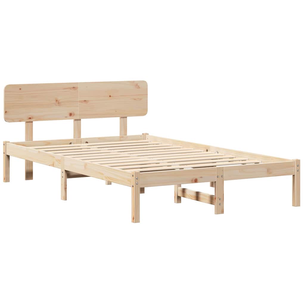 Krevetna konstrukcija Prirodna 135 x 190 cm Čvrsto borovo drvo