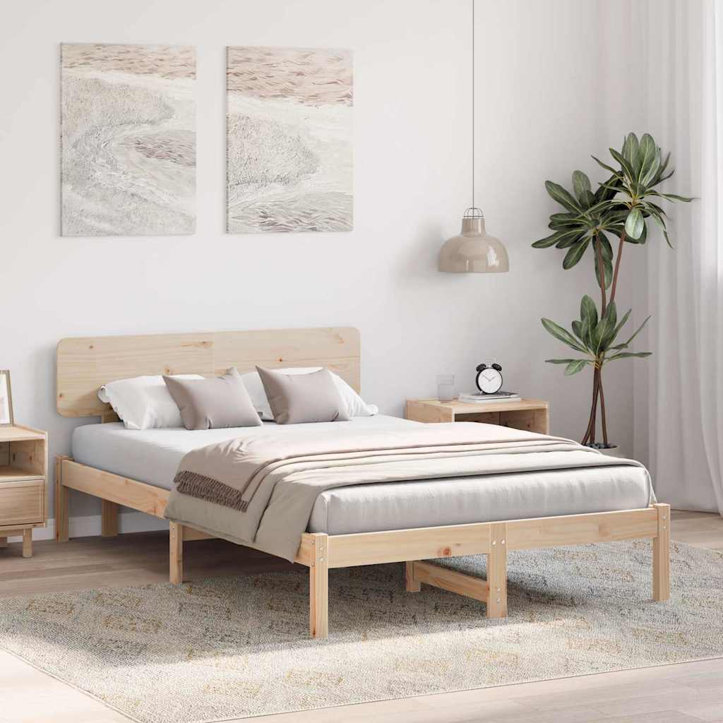 Krevetna konstrukcija Prirodna 120 x 190 cm Čvrsto borovo drvo