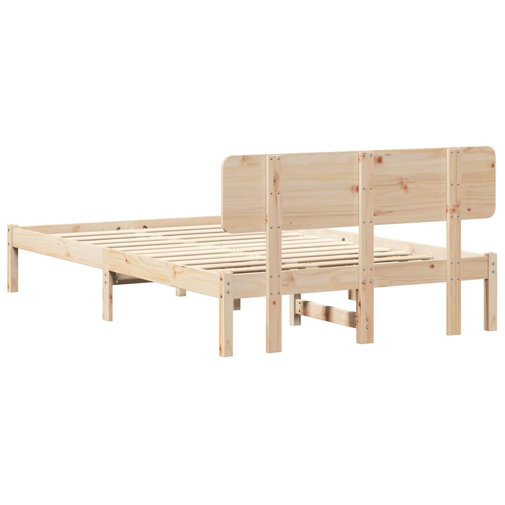 Krevetna konstrukcija Prirodna 120 x 190 cm Čvrsto borovo drvo