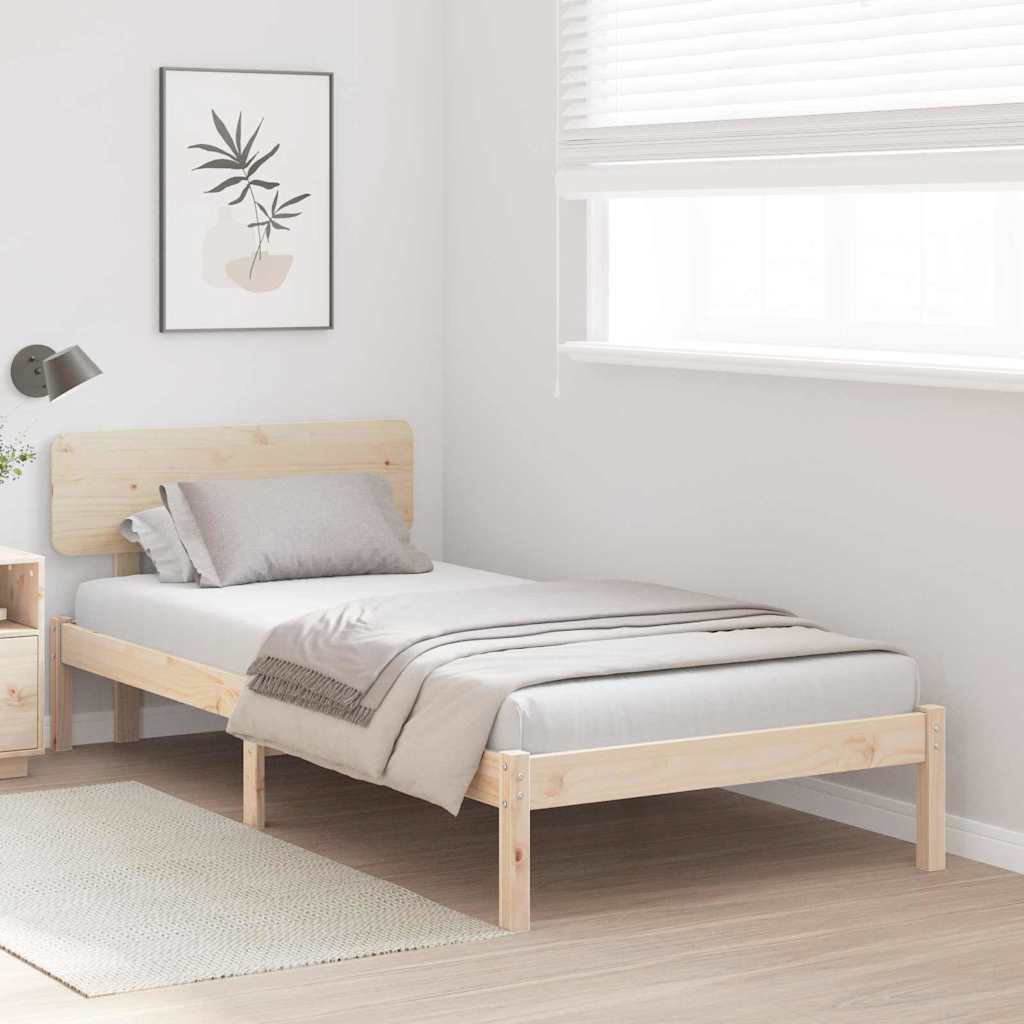 Krevetna konstrukcija Prirodna 90 x 200 cm Čvrsto borovo drvo