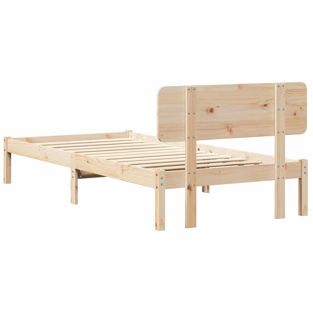 Krevetna konstrukcija Prirodna 90 x 200 cm Čvrsto borovo drvo