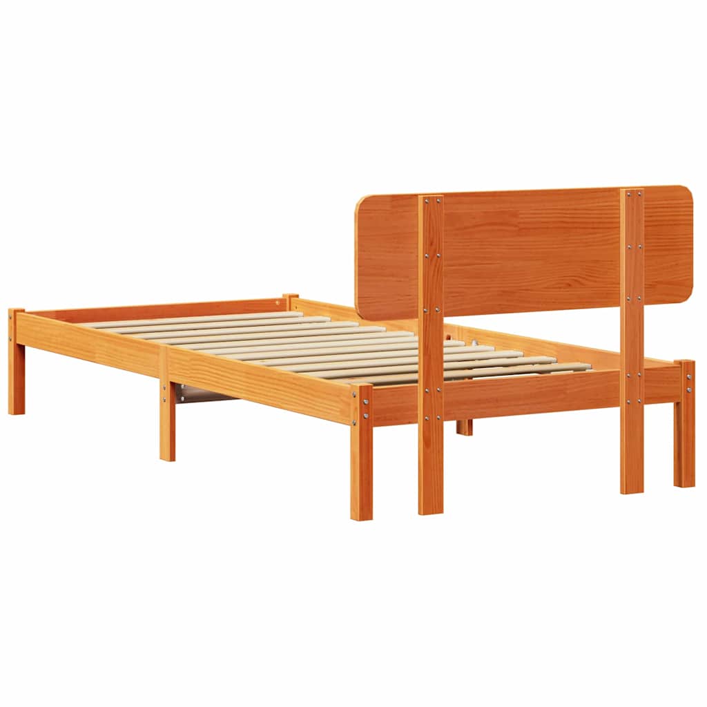Krevetna konstrukcija s uzglavljem Vosak smeđa 80 x 200 cm