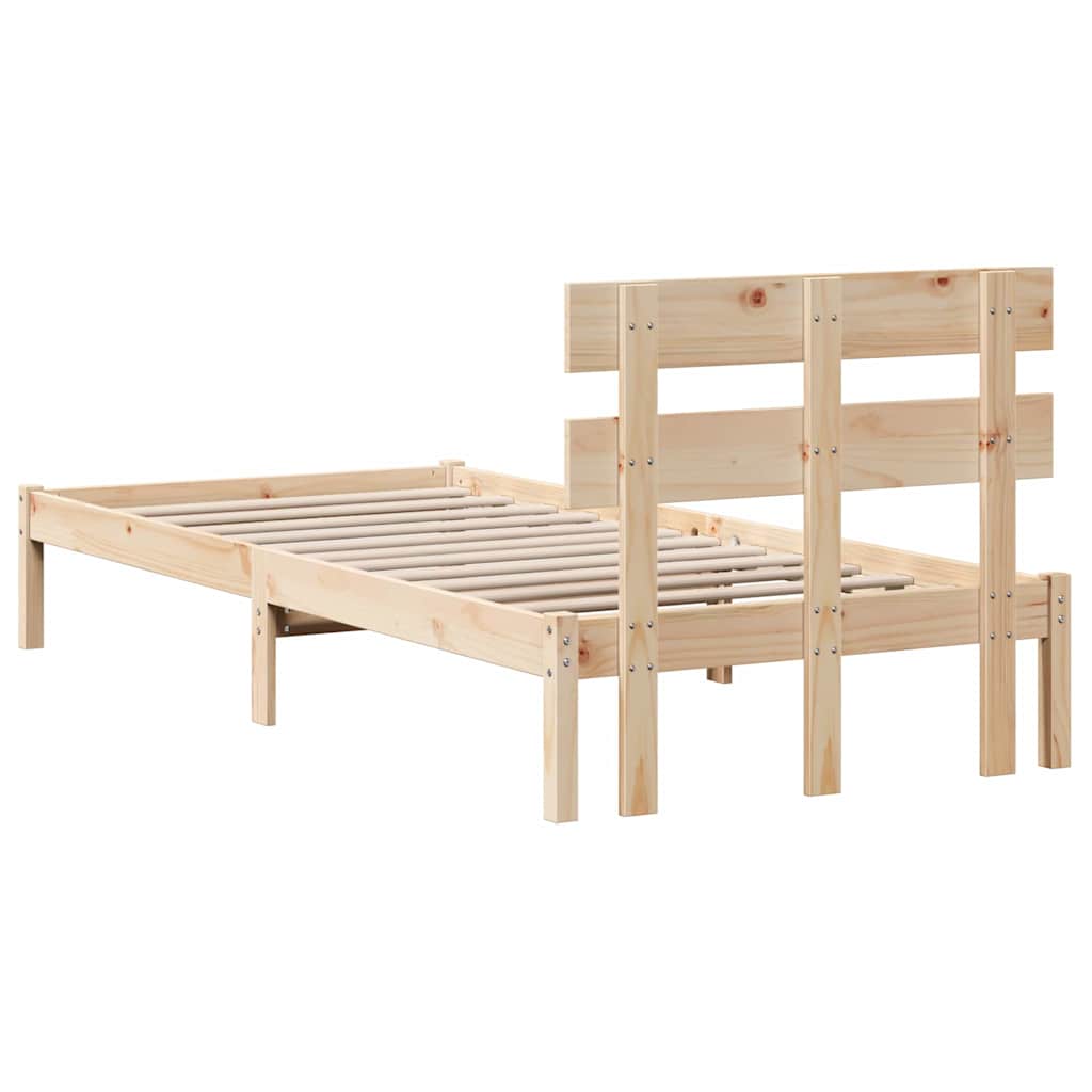 Krevetna konstrukcija Smeđa 75 x 190 cm Čvrsto borovo drvo