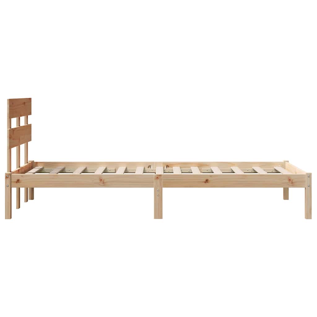 Krevetna konstrukcija Smeđa 75 x 190 cm Čvrsto borovo drvo