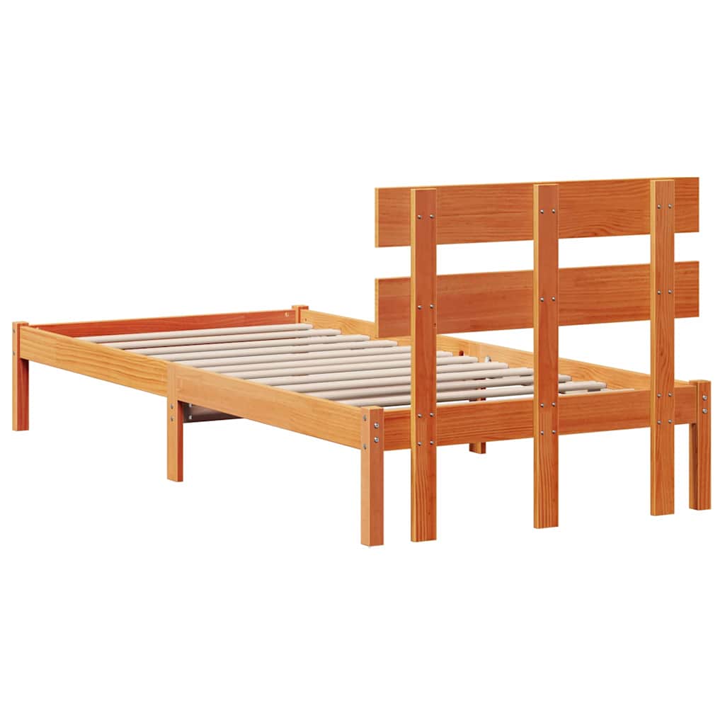 Krevetna konstrukcija Smeđa 75 x 190 cm Čvrsto borovo drvo