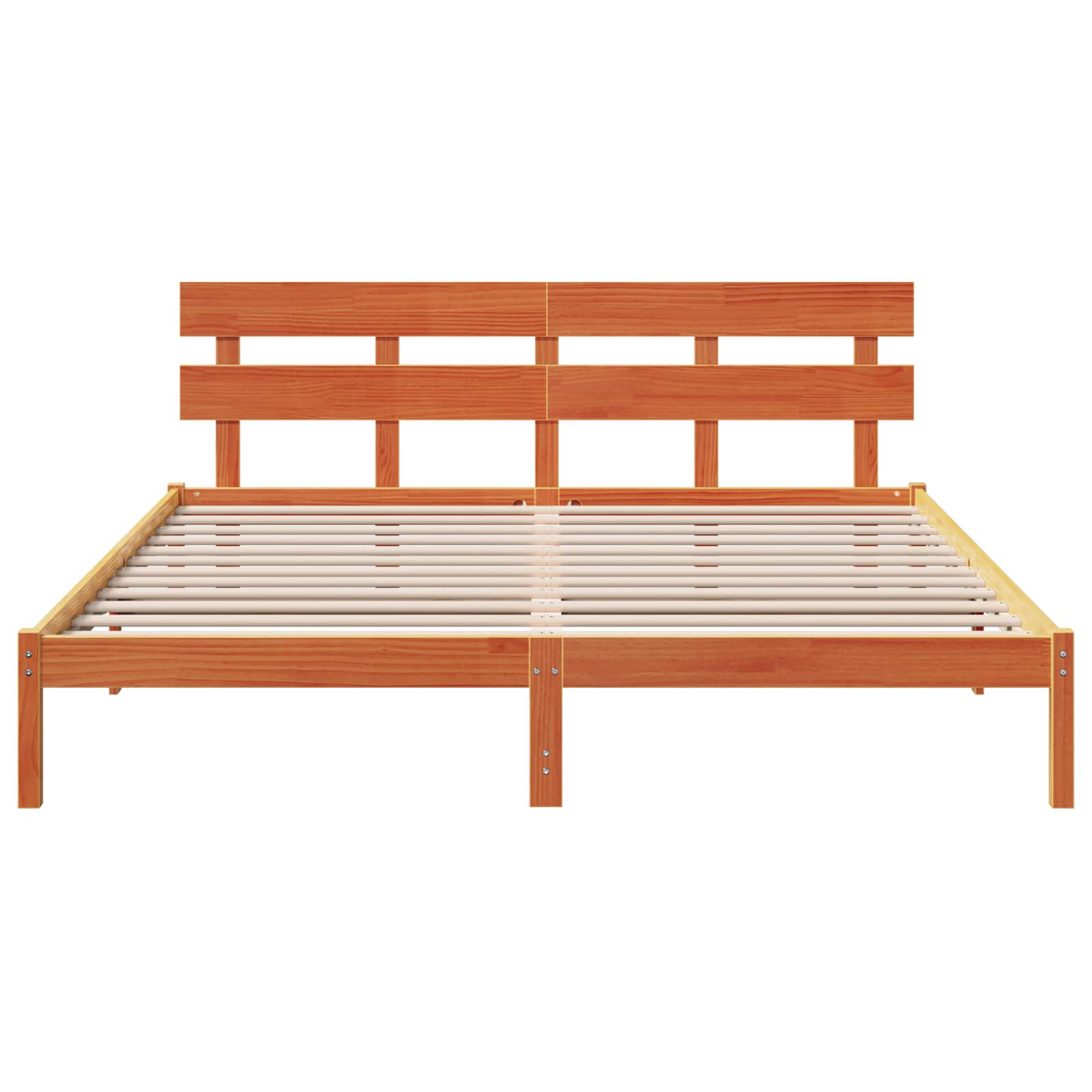 Krevetna konstrukcija Smeđa 200 x 200 cm Čvrsto borovo drvo