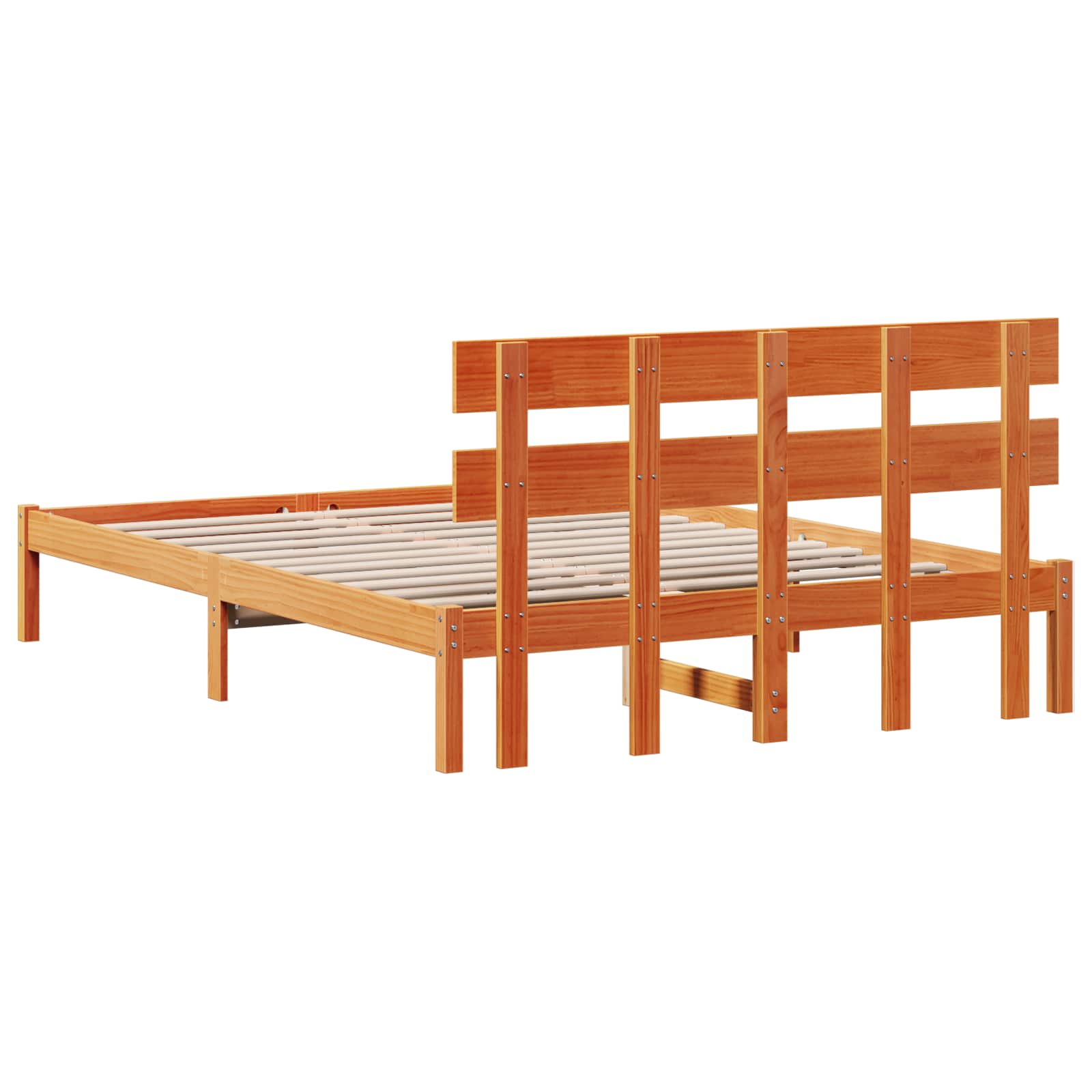 Krevetna konstrukcija Smeđa 150 x 200 cm Čvrsto borovo drvo