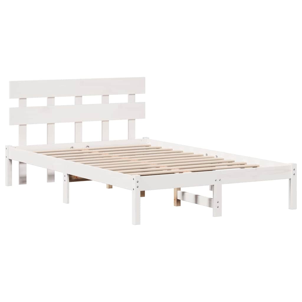 Krevetna konstrukcija Bijelo 120 x 190 cm Čvrsto borovo drvo