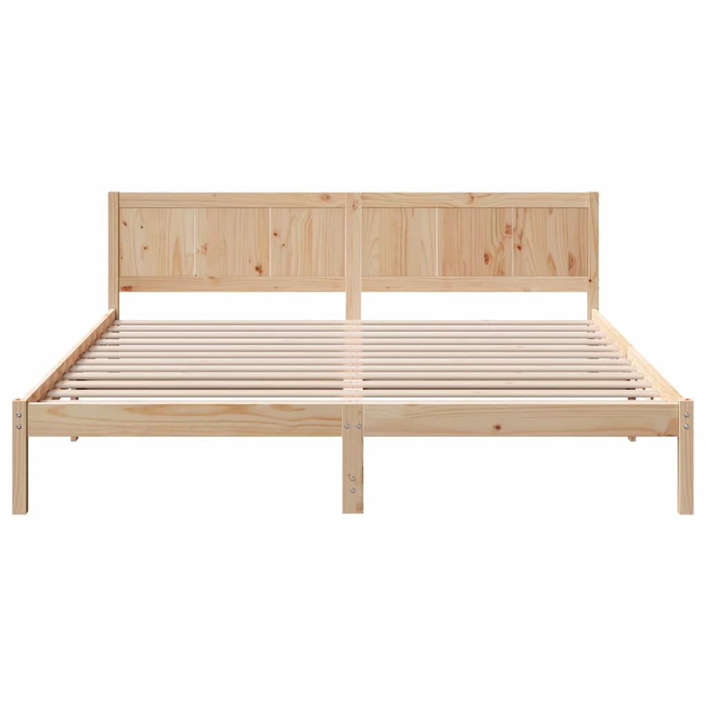 Krevetna konstrukcija Smeđa 200 x 200 cm Čvrsto borovo drvo