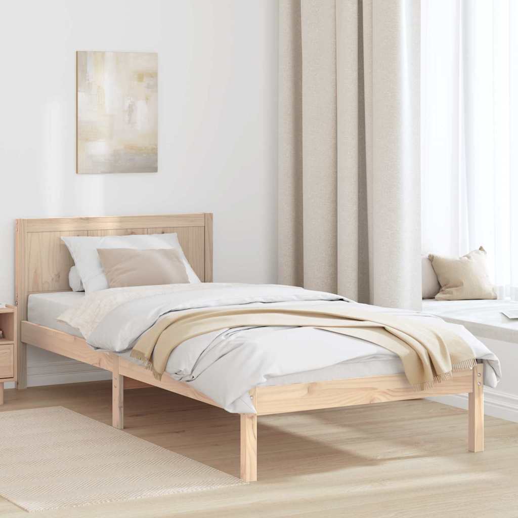 Krevetna konstrukcija Smeđa 100 x 200 cm Čvrsto borovo drvo