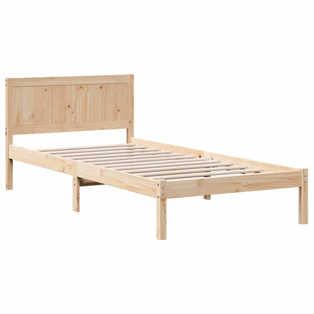 Krevetna konstrukcija Smeđa 100 x 200 cm Čvrsto borovo drvo