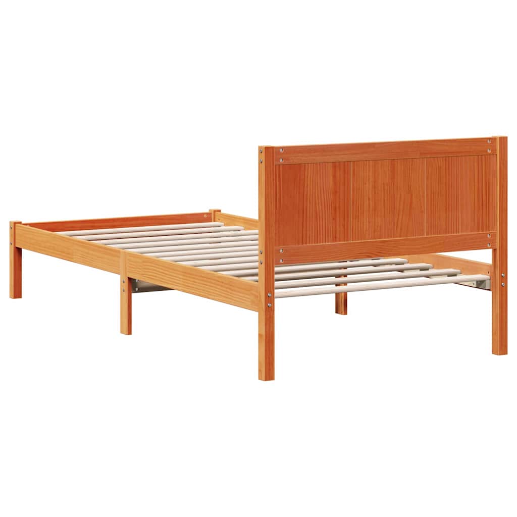 Krevetna konstrukcija Smeđa 90 x 190 cm Čvrsto borovo drvo