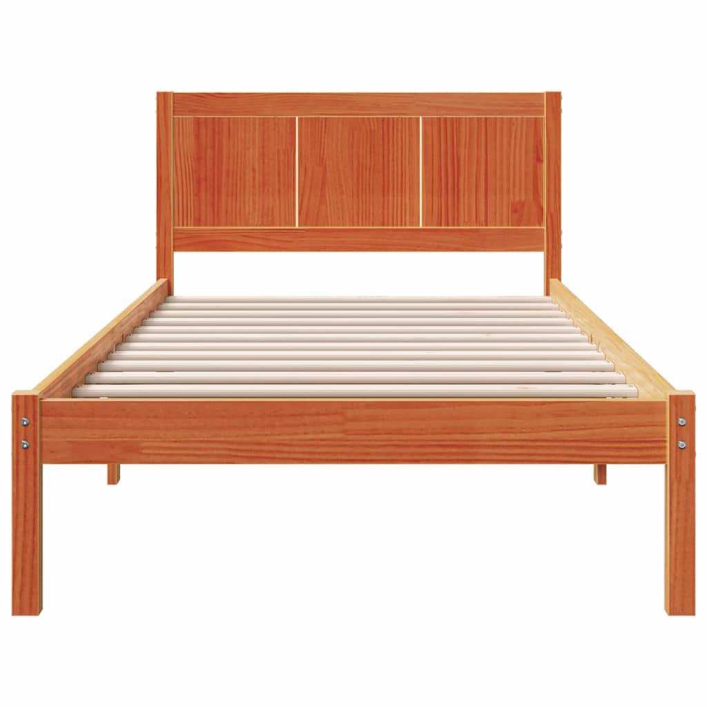 Krevetna konstrukcija Smeđa 75 x 190 cm Čvrsto borovo drvo