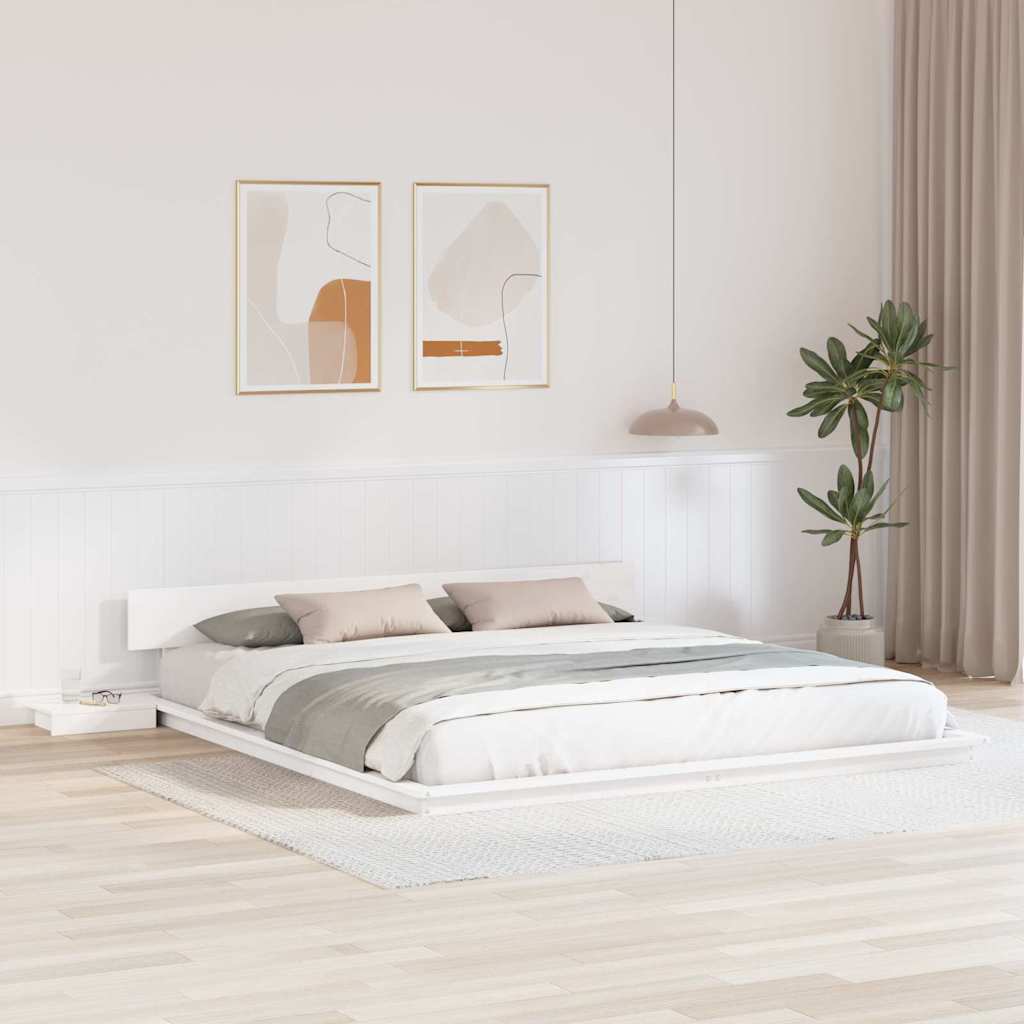 Krevetna konstrukcija Bijelo 180 x 200 cm boja drva