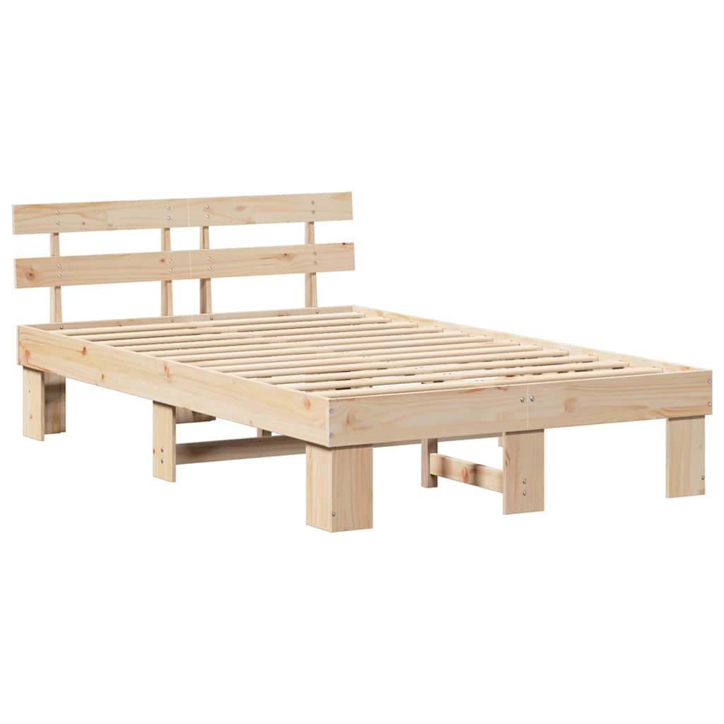 Krevetna konstrukcija Prirodna 140 x 190 cm Čvrsto borovo drvo
