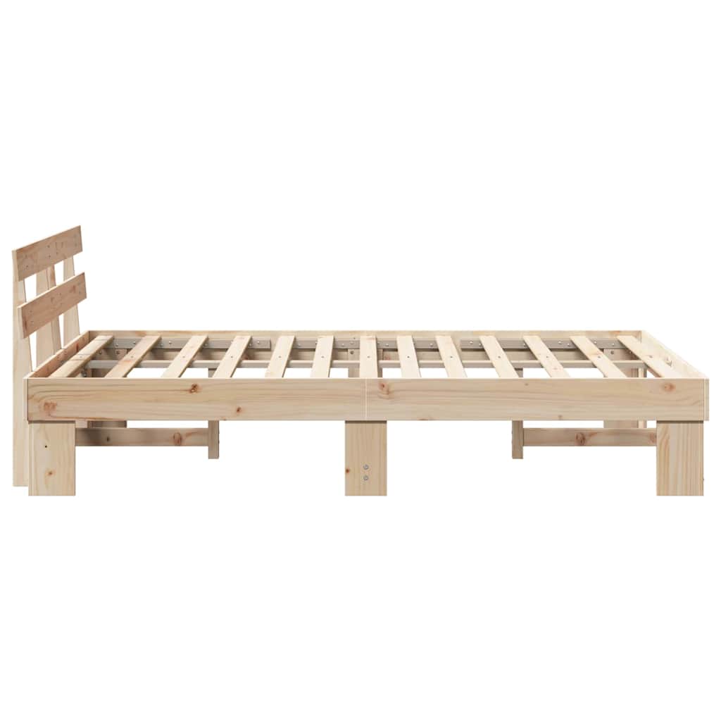 Krevetna konstrukcija Prirodna 135 x 190 cm Čvrsto borovo drvo