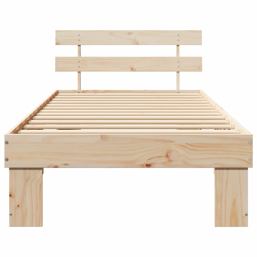 Krevetna konstrukcija Prirodna 100 x 200 cm Čvrsto borovo drvo