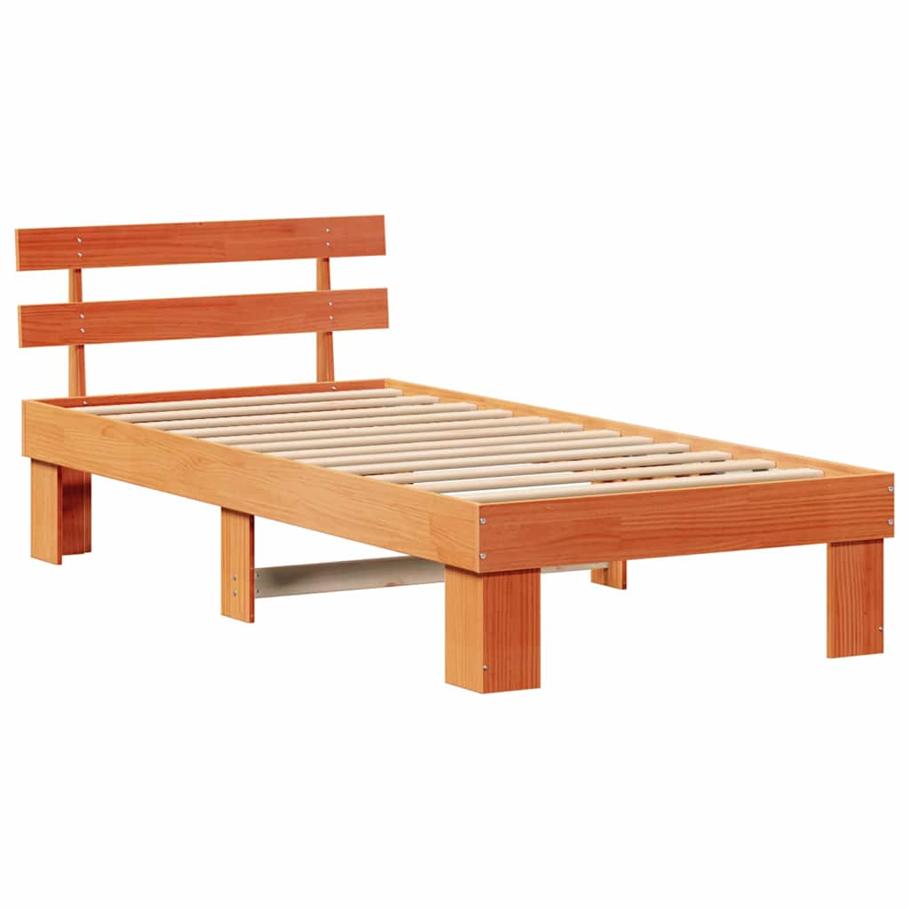 Krevetna konstrukcija s uzglavljem Vosak smeđa 100 x 200 cm