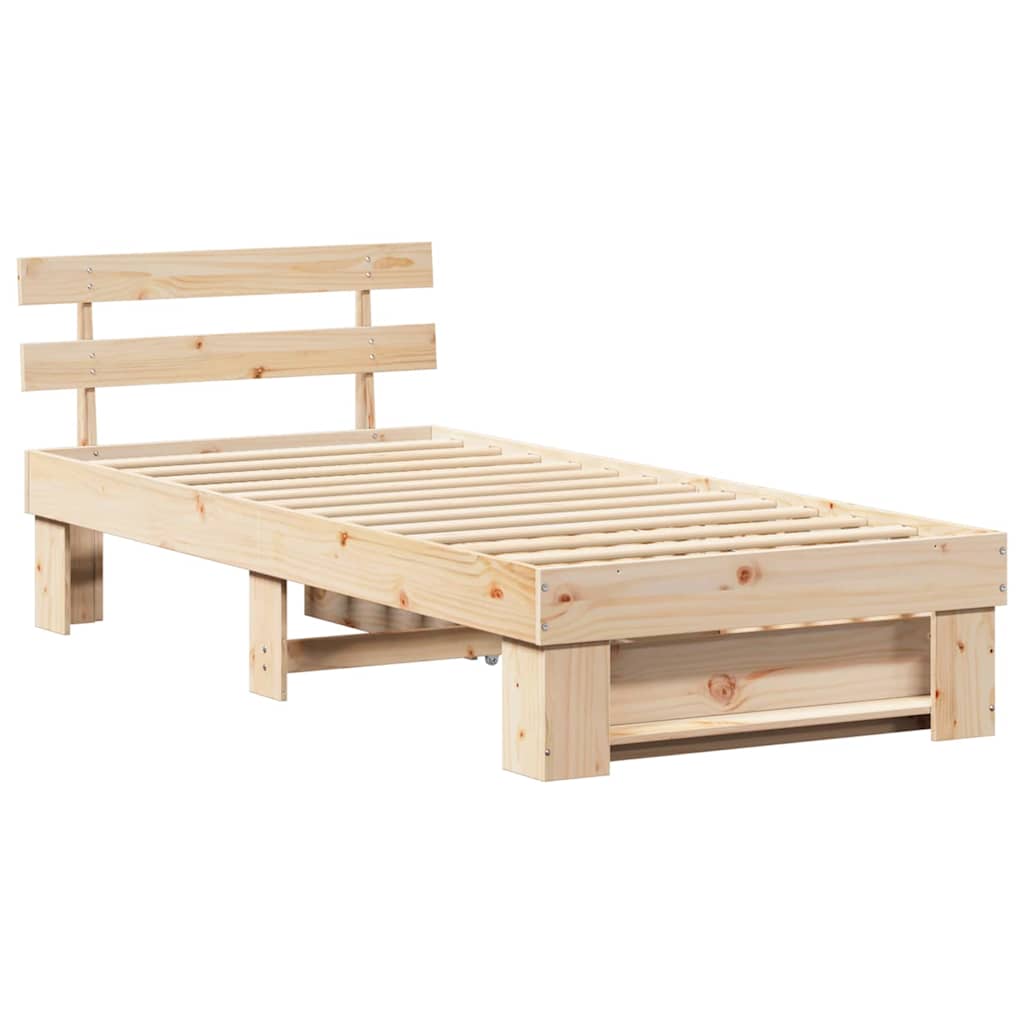 Krevetna konstrukcija Prirodna 90 x 200 cm Čvrsto borovo drvo