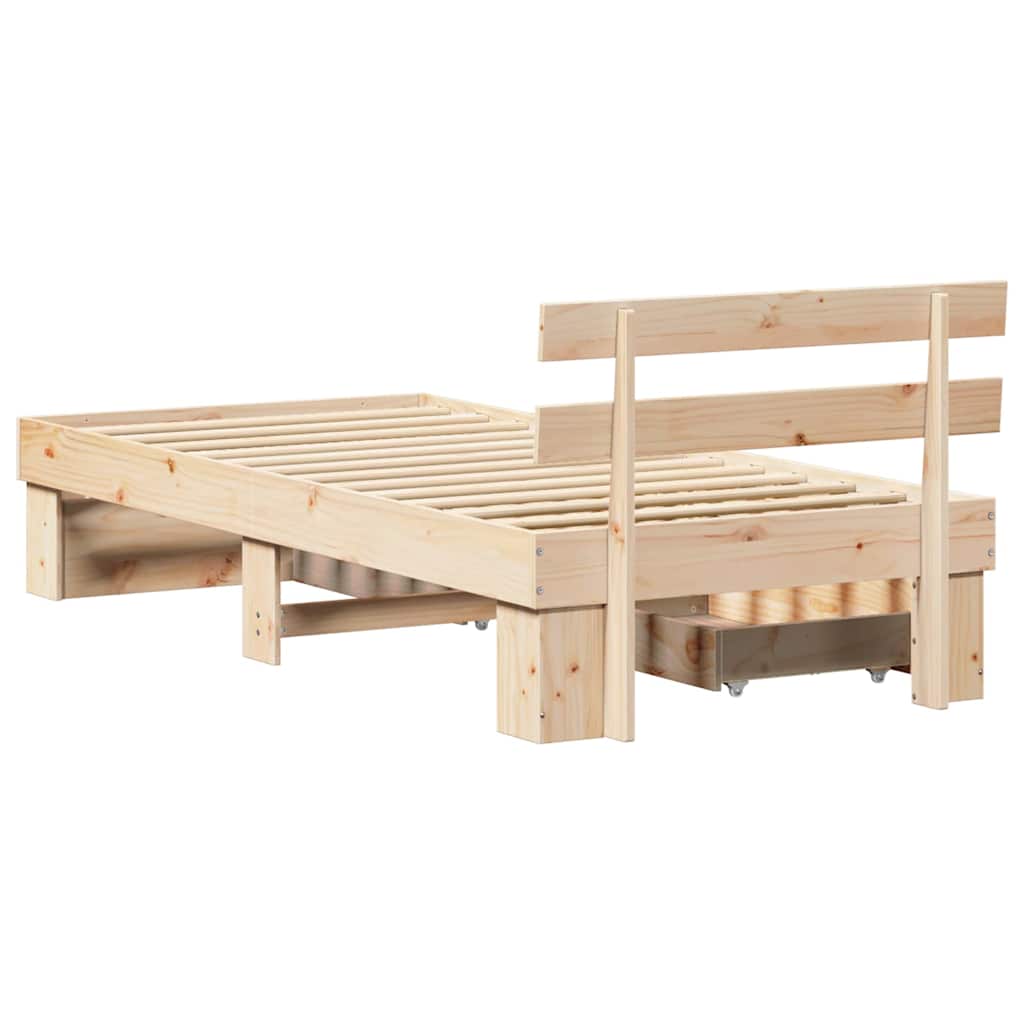 Krevetna konstrukcija Prirodna 90 x 200 cm Čvrsto borovo drvo