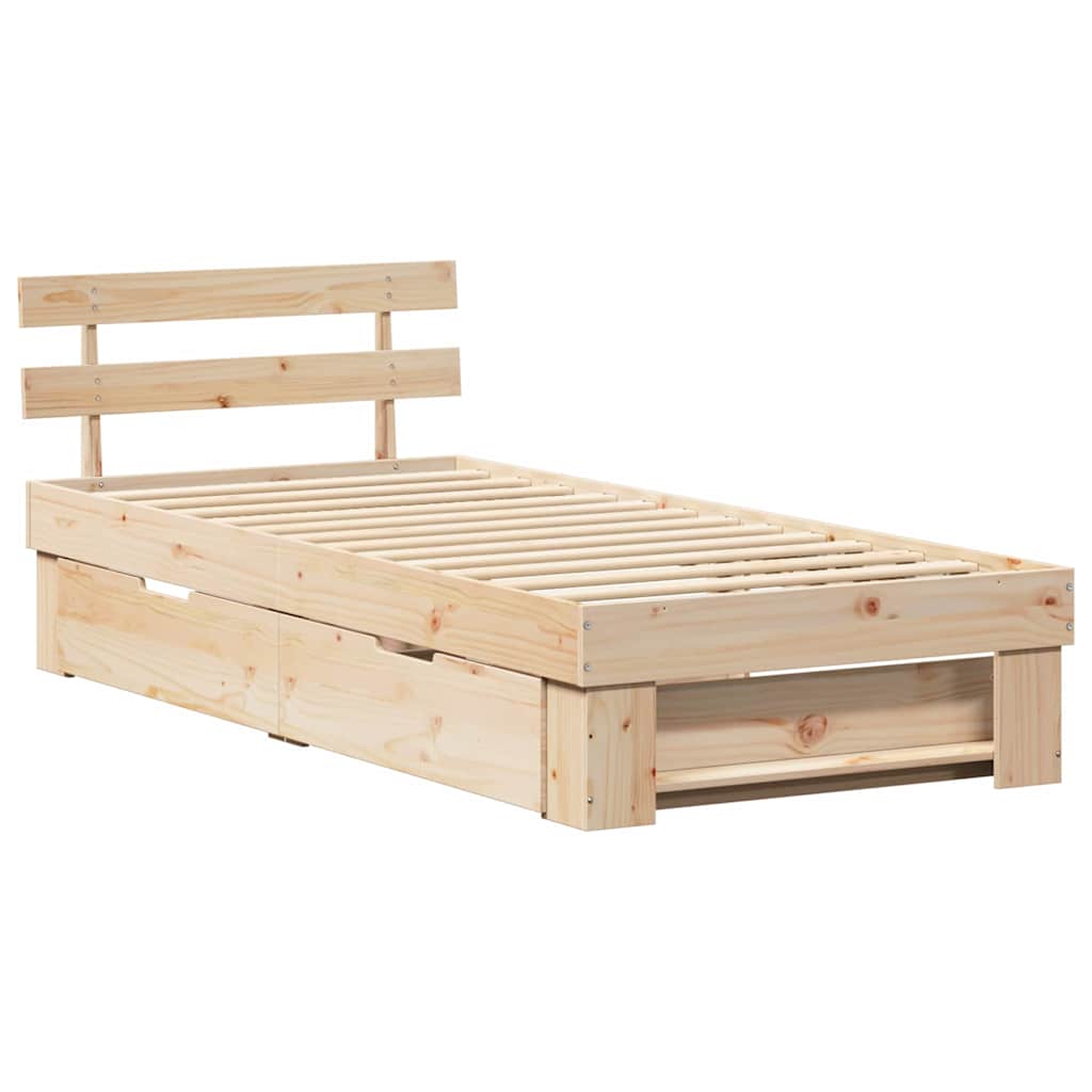 Krevetna konstrukcija Prirodna 80 x 200 cm Čvrsto borovo drvo