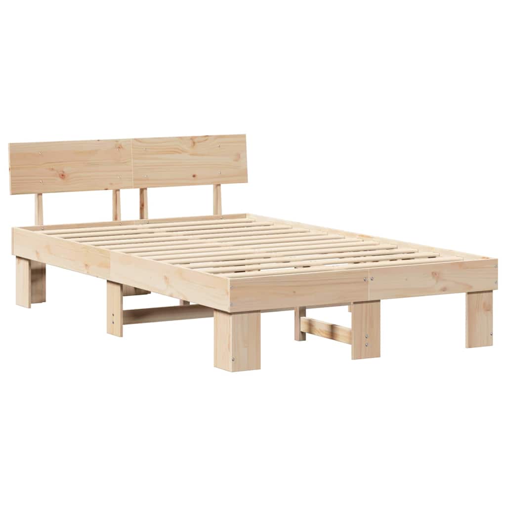 Krevetna konstrukcija Prirodna 120 x 200 cm Čvrsto borovo drvo