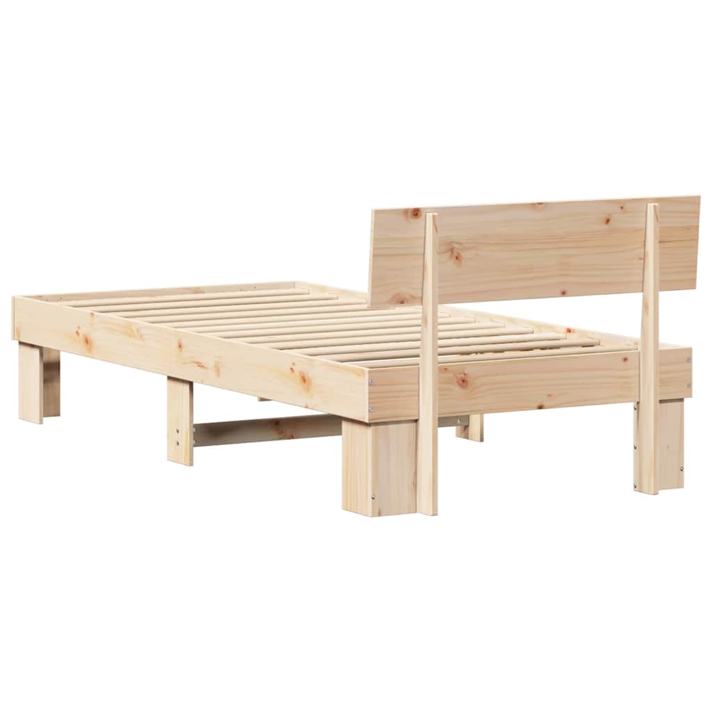Krevetna konstrukcija Prirodna 90 x 200 cm Čvrsto borovo drvo