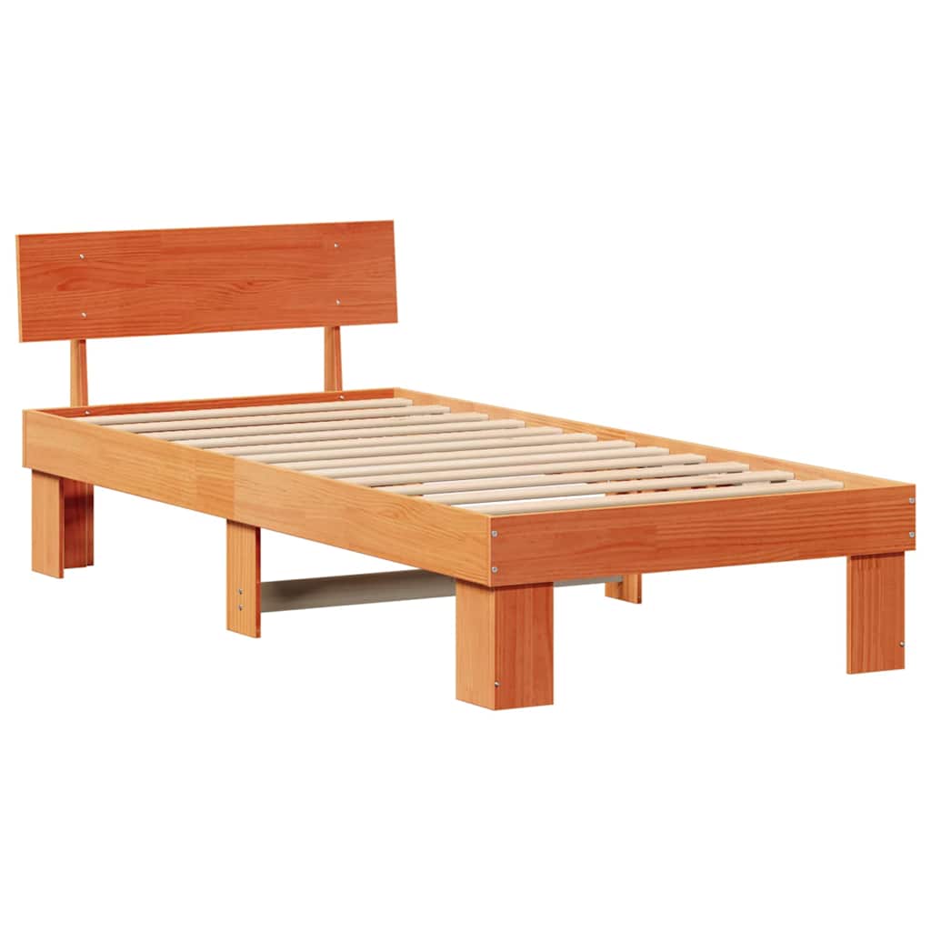 Krevetna konstrukcija s uzglavljem Vosak smeđa 75 x 190 cm