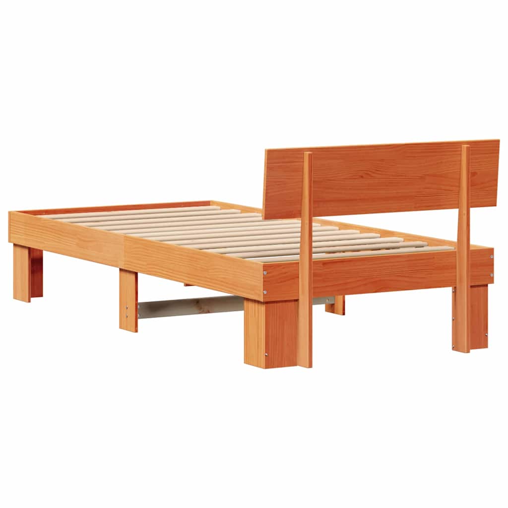 Krevetna konstrukcija s uzglavljem Vosak smeđa 75 x 190 cm