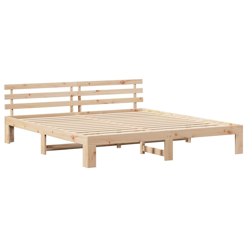 Krevetna konstrukcija Prirodna 200 x 200 cm Čvrsto borovo drvo