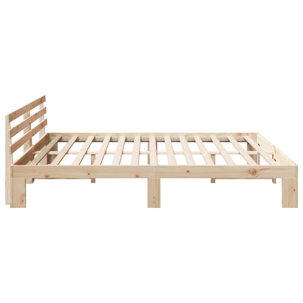 Krevetna konstrukcija Prirodna 200 x 200 cm Čvrsto borovo drvo
