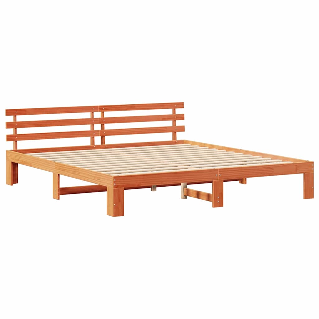 Krevetna konstrukcija s uzglavljem Vosak smeđa 200 x 200 cm