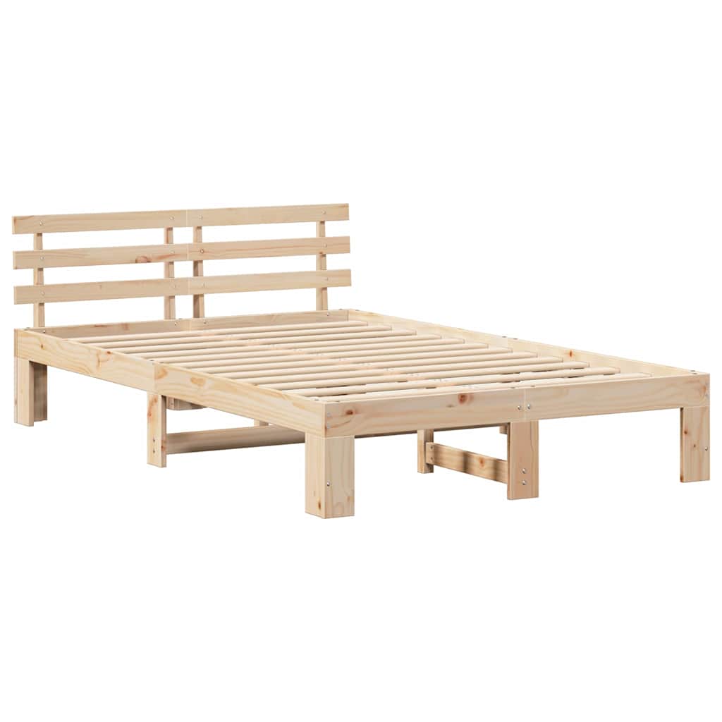 Krevetna konstrukcija Prirodna 120 x 190 cm Čvrsto borovo drvo