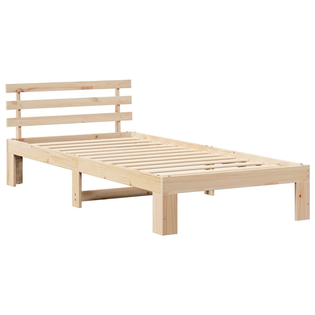 Krevetna konstrukcija Prirodna 90 x 200 cm Čvrsto borovo drvo