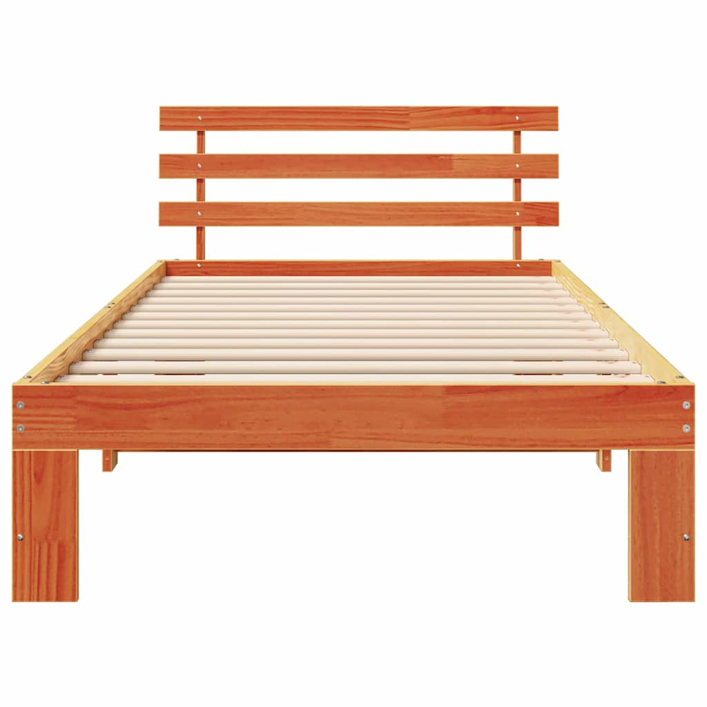 Krevetna konstrukcija s uzglavljem Vosak smeđa 90 x 200 cm