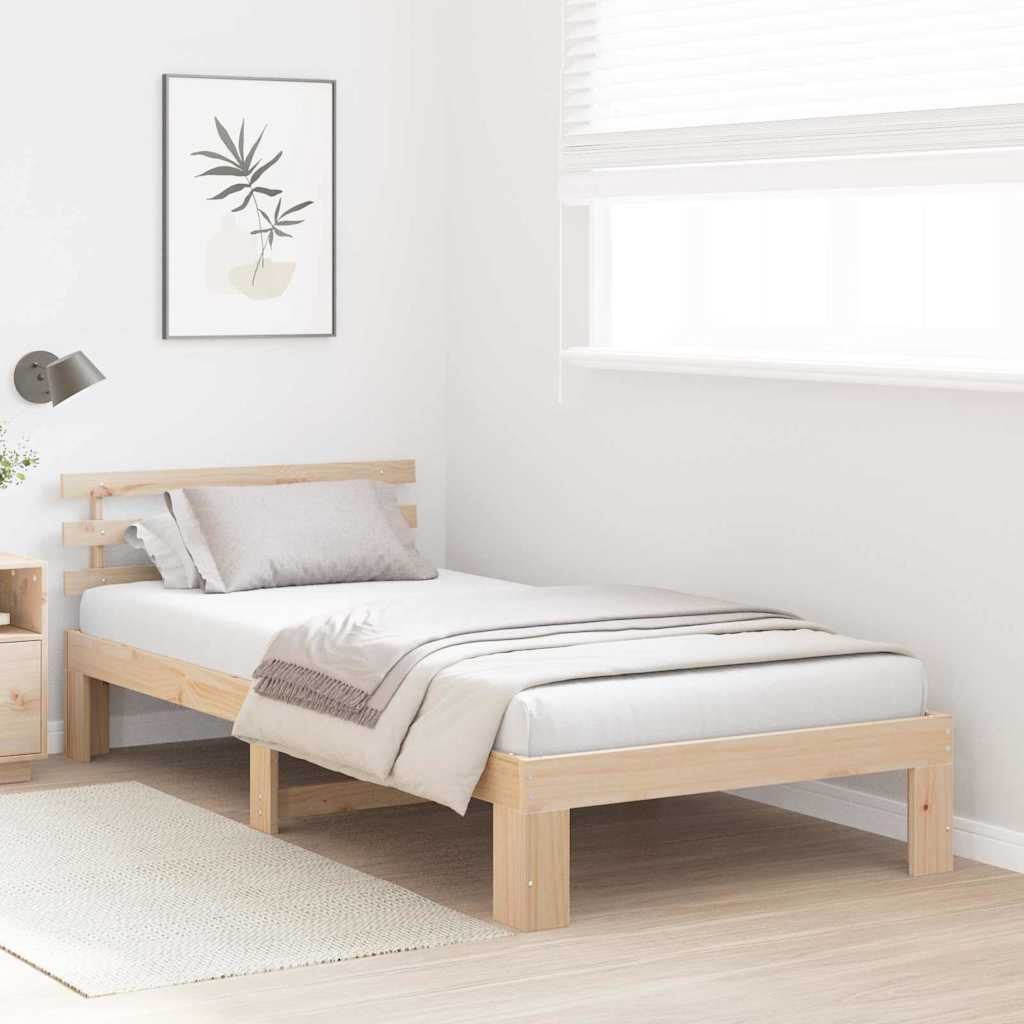 Krevetna konstrukcija Prirodna 90 x 190 cm Čvrsto borovo drvo