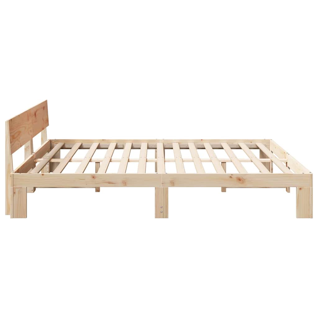 Krevetna konstrukcija Prirodna 200 x 200 cm Čvrsto borovo drvo