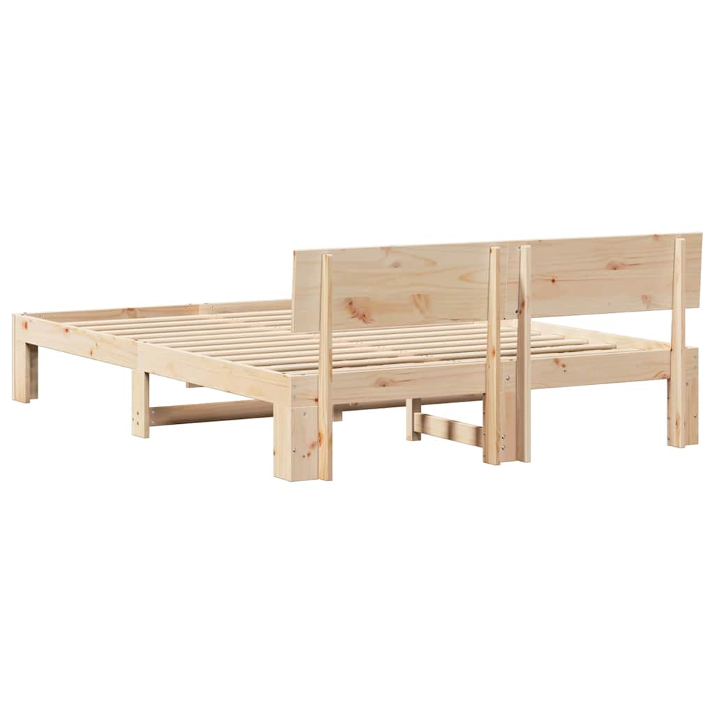 Krevetna konstrukcija Prirodna 150 x 200 cm Čvrsto borovo drvo