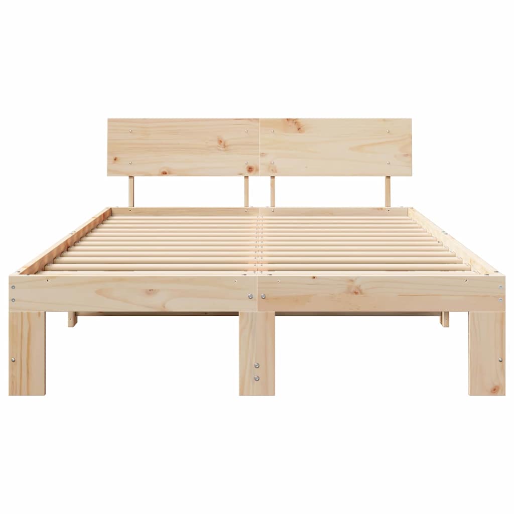 Krevetna konstrukcija Prirodna 120 x 200 cm Čvrsto borovo drvo