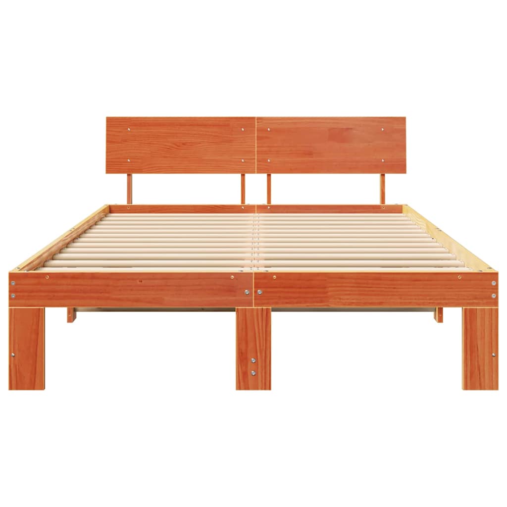 Krevetna konstrukcija s uzglavljem Vosak smeđa 140 x 190 cm