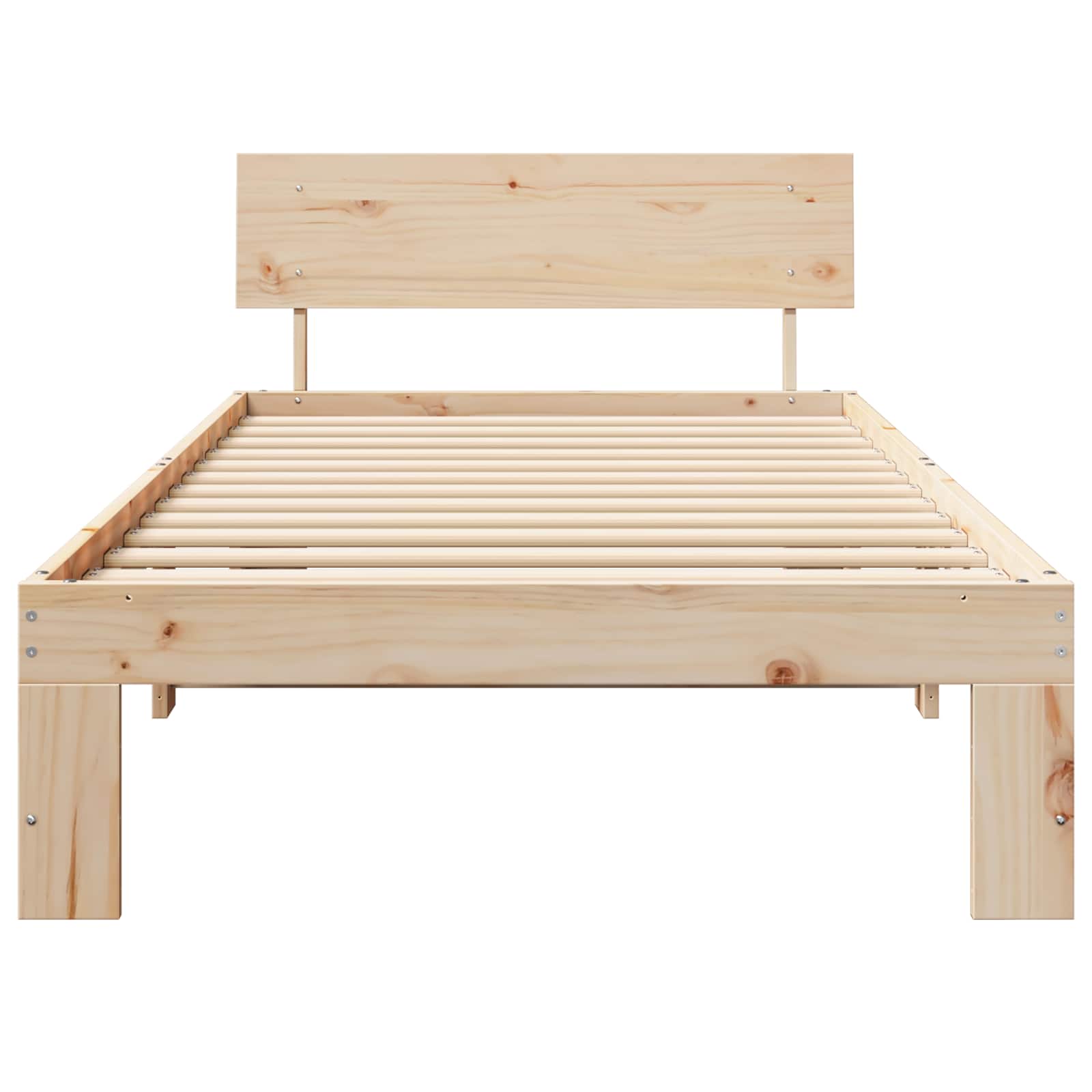 Krevetna konstrukcija Prirodna 90 x 200 cm Čvrsto borovo drvo
