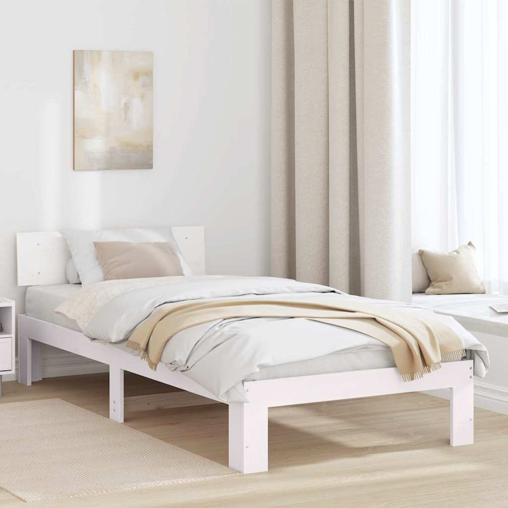 Krevetna konstrukcija Bijelo 80 x 200 cm Čvrsto borovo drvo