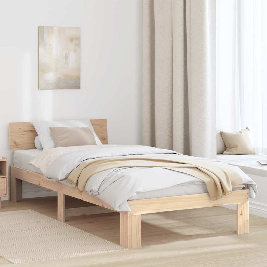 Krevetna konstrukcija Prirodna 75 x 190 cm Čvrsto borovo drvo